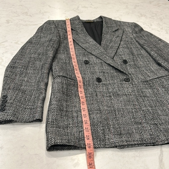 Vintage Adam’s Row by Richman Tweed Wool Double Breasted Blazer Suite Jacket 36R - Picture 11 of 16